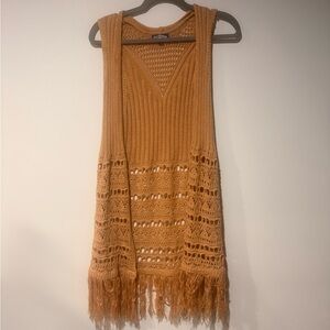 Freshman Tan Crochet Vest